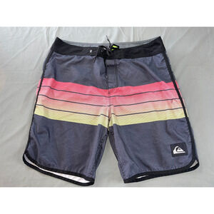 Quiksilver Recycled Lightweight Board Shorts. Multi-Color Stripe, Men's 34. GUC!